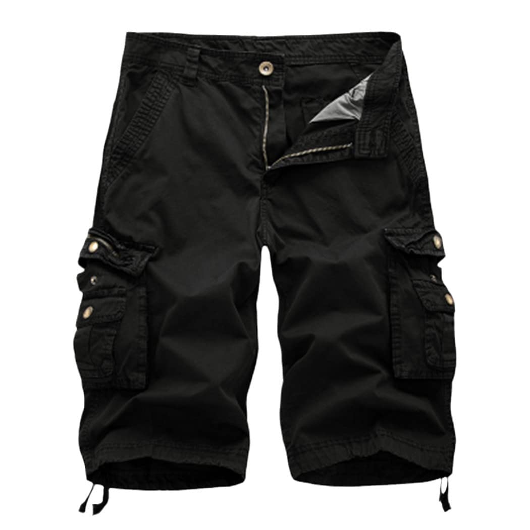 Short tactique décontracté solide noir grande taille style militaire