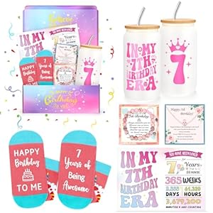 7 Year Old Girl Birthday Gifts for 7 Years Old Girl Gift Trending 7th Birthday Gifts for Girls Popular Stuff Present for Seven Year Olds Girls Age 7 Gift Ideas Happy 7th Bday Decoration Accessories