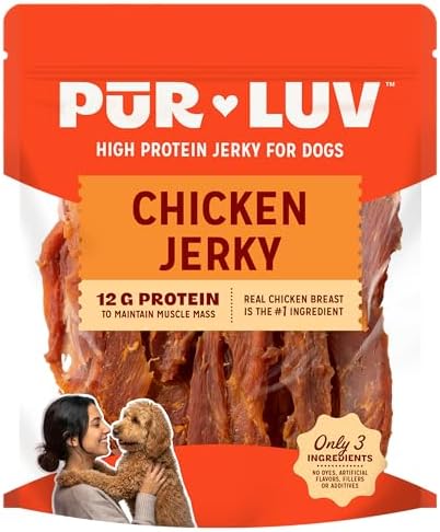 Pur Luv Chicken Jerky Dog Treats, Made with 100% Real Chicken Bre...