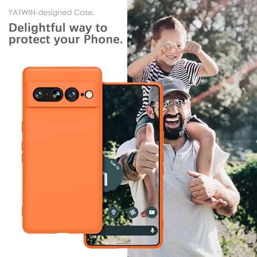 Image of YATWIN Silicone Back Case for Google Pixel 7 Pro, Soft-Touch Phone Back Cover for Google Pixel 7 Pro - Orange