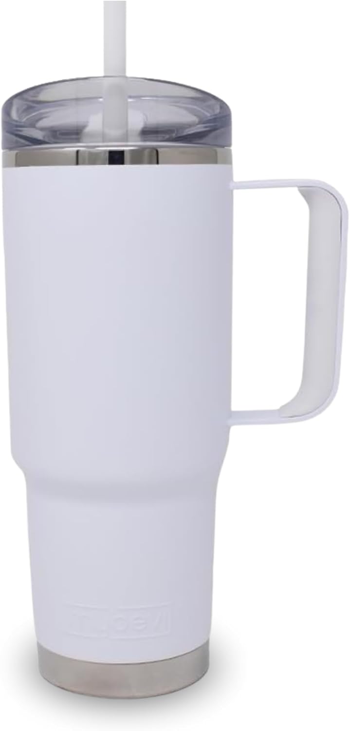 Quench Hydration Mug 32 Oz | Premium Stainless Steel Travel Mug – Hot and Cold, 3-Layer Insulation, Sturdy Handle – Durable & Stylish On-the-Go Companion | White