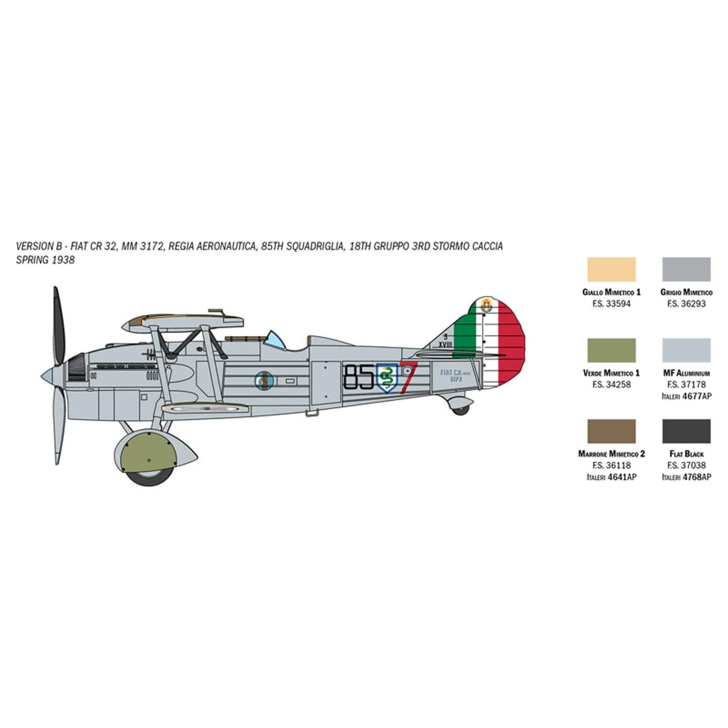 ITALERI 1438 CR 32 Arrow, 1:72 Scale, Model Kit, Plastic Model to Assemble, Model Making, IT1438, Multi-colored, 10.3 cm - Image 3