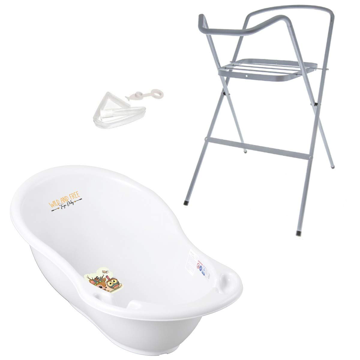 Bañera para bebé con termómetro (86 cm), color blanco