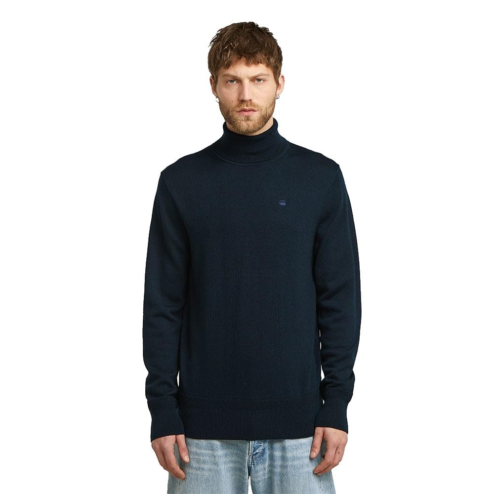 G-STAR Premium Core Turtle Knit Felpa, Blu (Salute D27706-B692-C742), L Uomo-image