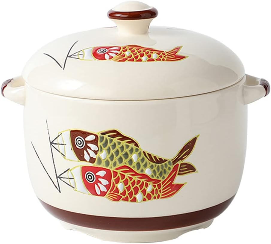 CabilockJapanese Style Ceramic Soup Bowl with Lid 15Oz Ceramic Stew Cup for Soups and Desserts Microwave and Dishwasher Safe