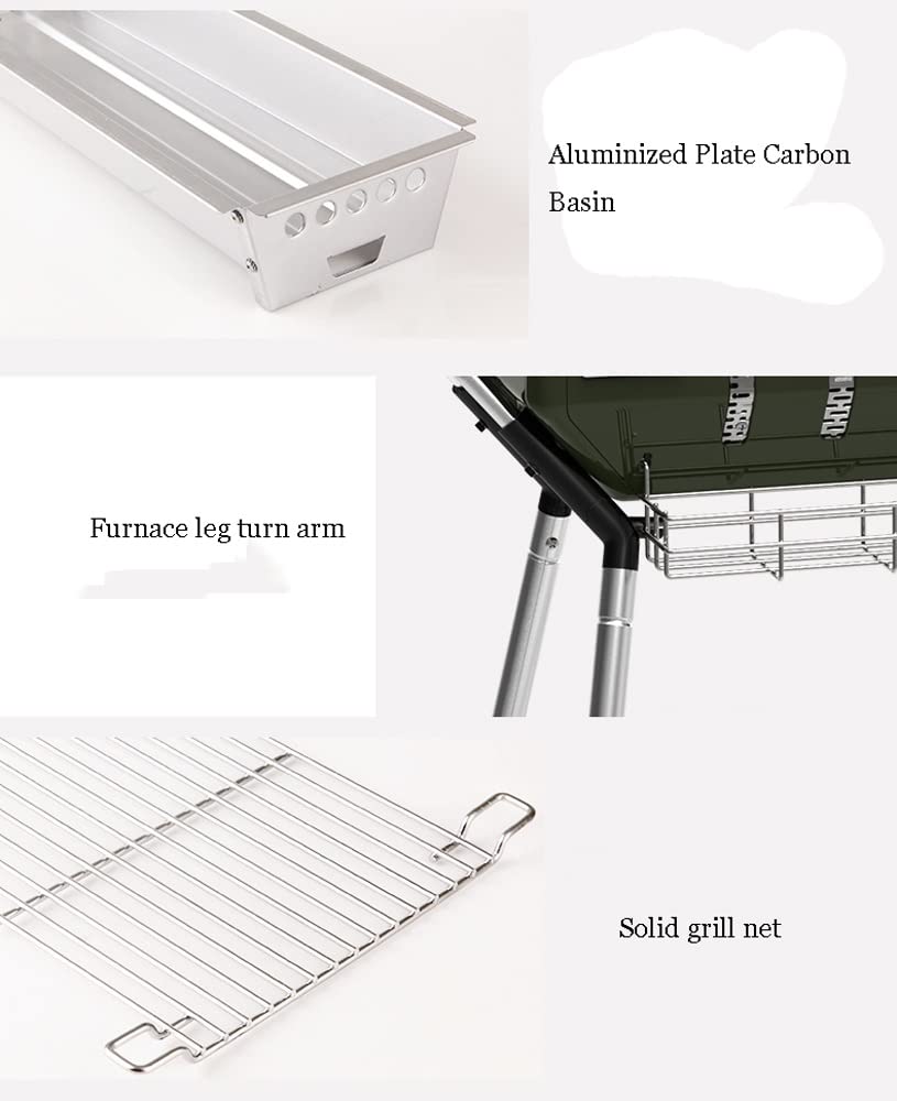 Grill węglowy Przenośny grill ze stali nierdzewnej Grill wędzarniczy na kemping Patio przydomowy ogród