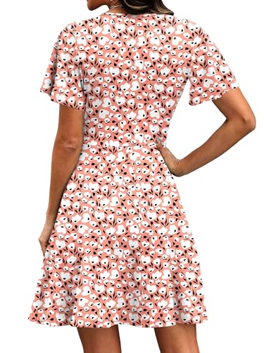 Image of RUMIA Women Casual Dresses Wrap V Neck Dress A-Line Summer Sundress Fashion