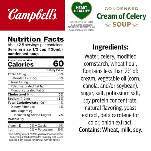 Image of Campbell's Condensed Healthy Request Cream of Celery Soup, 10.5 Ounce Can (Pack of 2)