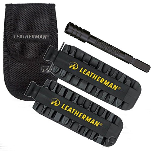 Leatherman negro óxido Kit de herramientas – 42 bit Kit con extensor de puntas y cinturón
