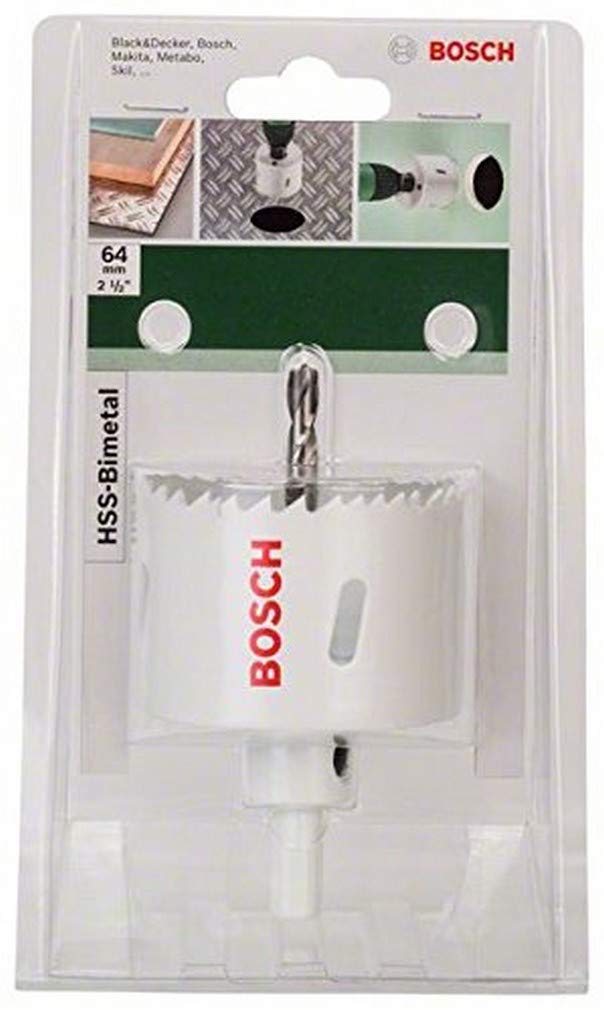 BOSCH 2609255612 HSS Bi-Metal Holesaw 64mm | Fast Cutting in Wood, Metal & Plastics | Vario Tooth for Smooth Performance | One-Piece Low-Vibration Design | Fits All Brands with Hex Connection-image-42