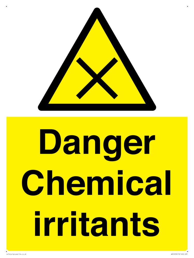 Danger Chemical irritants Sign - 300x400mm - A3P
