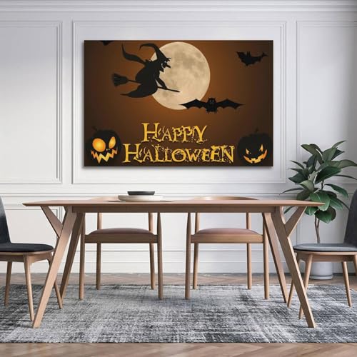 WARL Poster decorativo su tela con scritta Happy