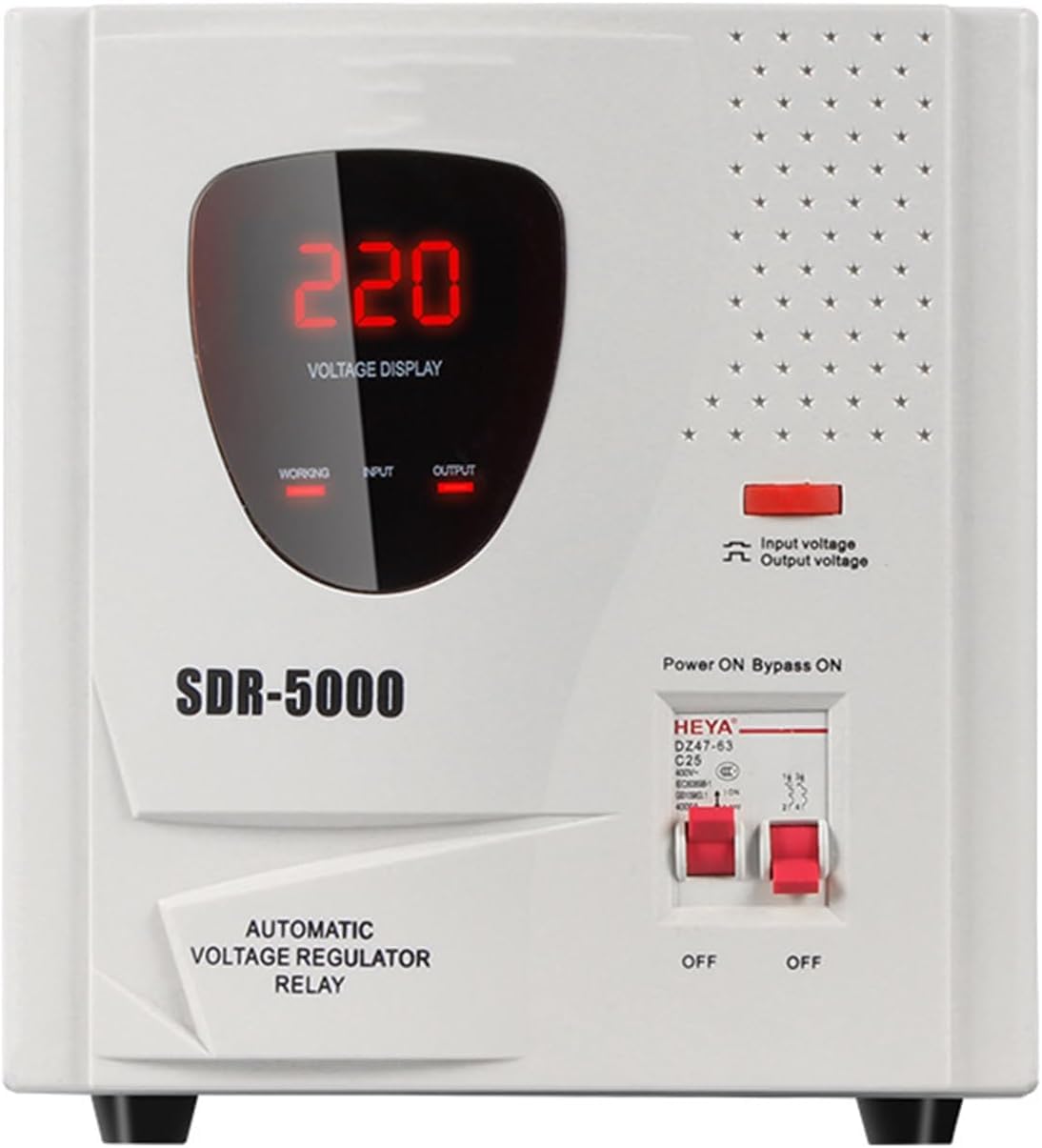 Stabilizzatore di Tensione Automatico Monofase 220V 5KW, Regolatore di Alimentazione per Frigorifero TV Computer Condizionatore con Display LED e Protezione Anti-Sovratensione,5KW