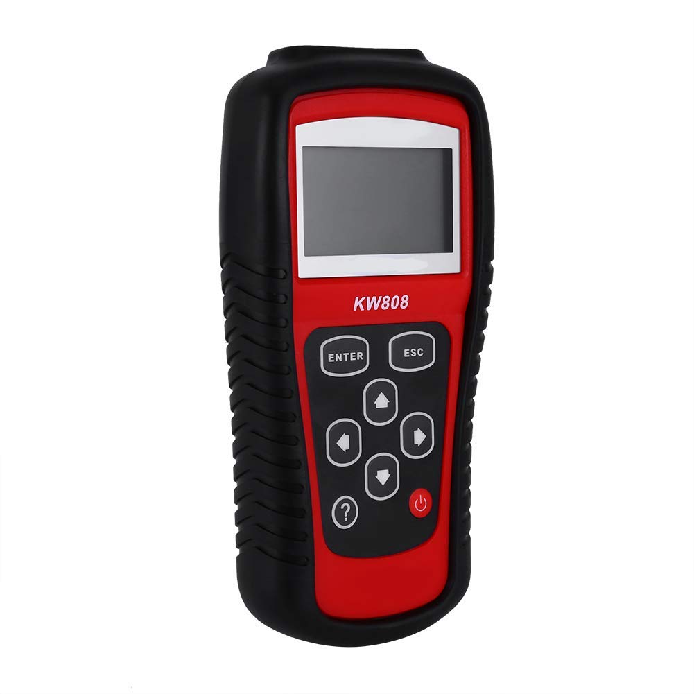 Tester di errore del lettore di codici di errore OBD2 per auto per auto, KW808 EOBD OBDII Dispositivo di test per scanner diagnostico per veicoli universali con ampio schermo LCD retroilluminato
