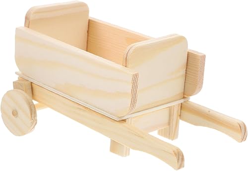 ibasenice Mini carrito de madera modelo carretilla en miniatura, mini carrito de compras, casa de muñecas, muebles de hadas, jardín, carro, adorno