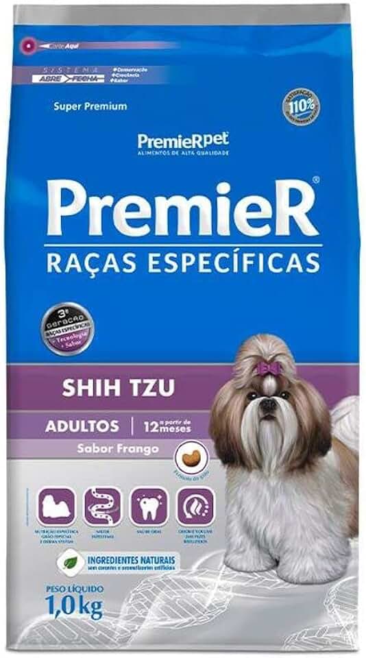 Ração Premier Shih Tzu Raças Específicas para Cães Adultos 1kg Premier Pet Para Todas Pequeno Adulto, Sabor Frango