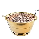 DFJU BBQ-Barbeque-Barbecue-Grill, BBQ, gewerblicher oberer Rauch-Grillofen, rauchfreier Titan-Grill mit Holzkohle für den Haushalt, Desktop-Einlage (Color : C) (A)