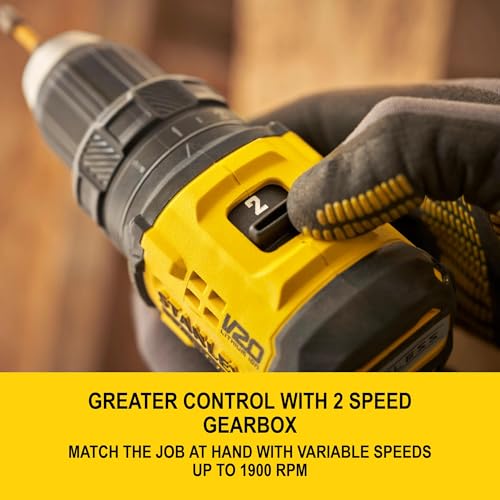 STANLEY FATMAX V20 Trapano avvitatore a batteria Brushless a 2 ingranaggi, senza batteria e caricatore, 18V, SFMCD714B-XJ - 5