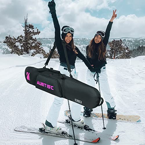 Aumtisc Snowboard Bag Padded For Travel Bag With Storage Compartments Shoulder Strap And Gear Pockets Available Length In 165Cm Rose #TOP7