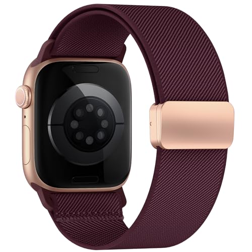 Yoohoo Elastisch Armband für Apple Watch Armband 40mm 42mm 44mm 46mm 41mm 45mm 38mm 49mm,Nylon Stoff Band Sport Strap Damen Herren für iWatch Series 11 10 9 8 7 6 5 4 3 SE/2 Ultra/Ultra 2/3