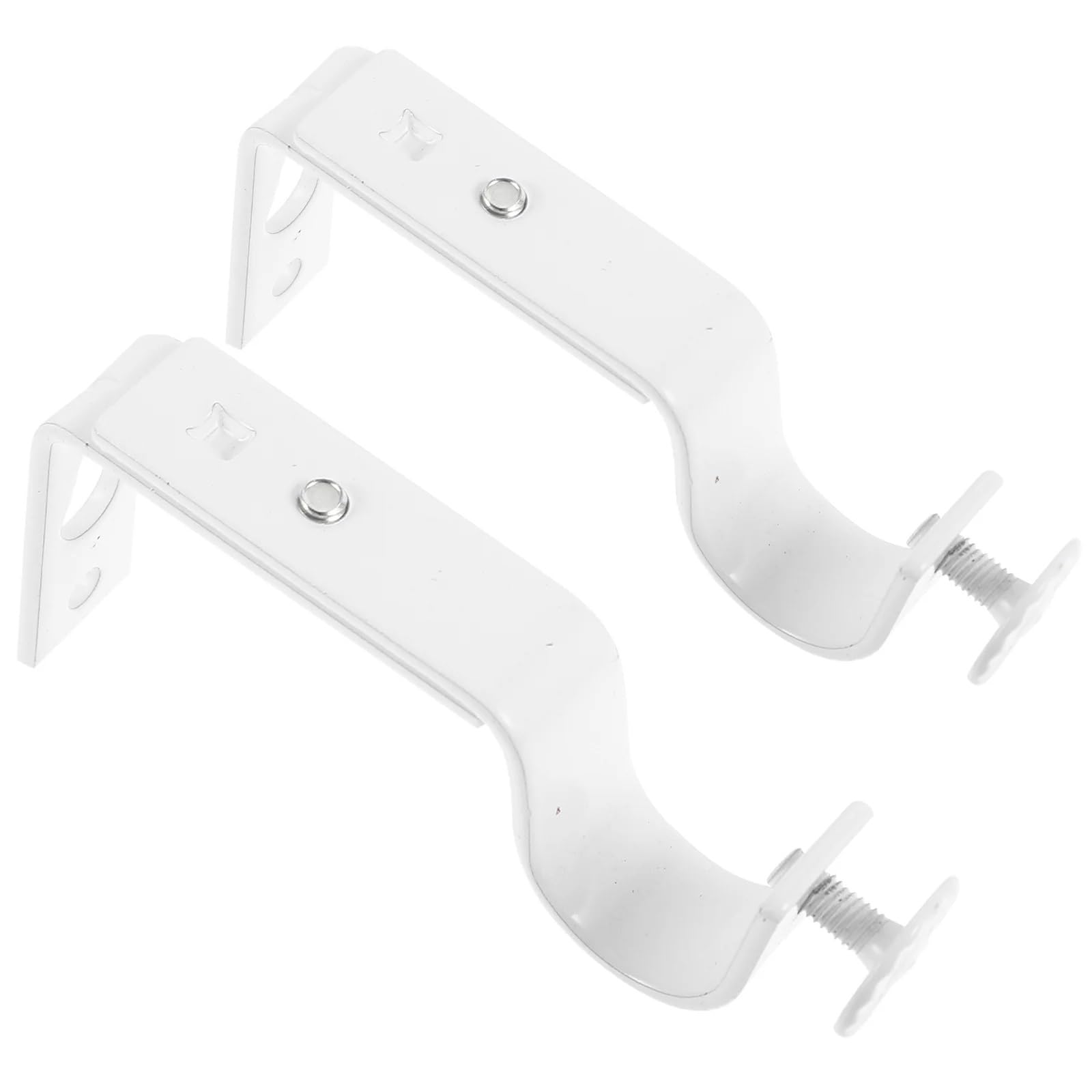 RUWLFE 4 Pcs Adjustable Curtain Rods for Window Pole Bracket Mounting Holder Copper Double White Drapery for Poles, Wall Rod