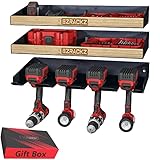 Power Tool Organizer - Heavy Duty Drill Holder Wall Mount Shelves, Large Power Tool Storage Rack, 150lb Capacity, Garage Shed Organization Battery & Charger Shelf, Versatile Installation options.