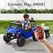 Best Choice Products Kids 12V Electric Ride On UTV Car and Trailer w/Parent Control, LED Lights, 2 Speeds, Bluetooth - Blue