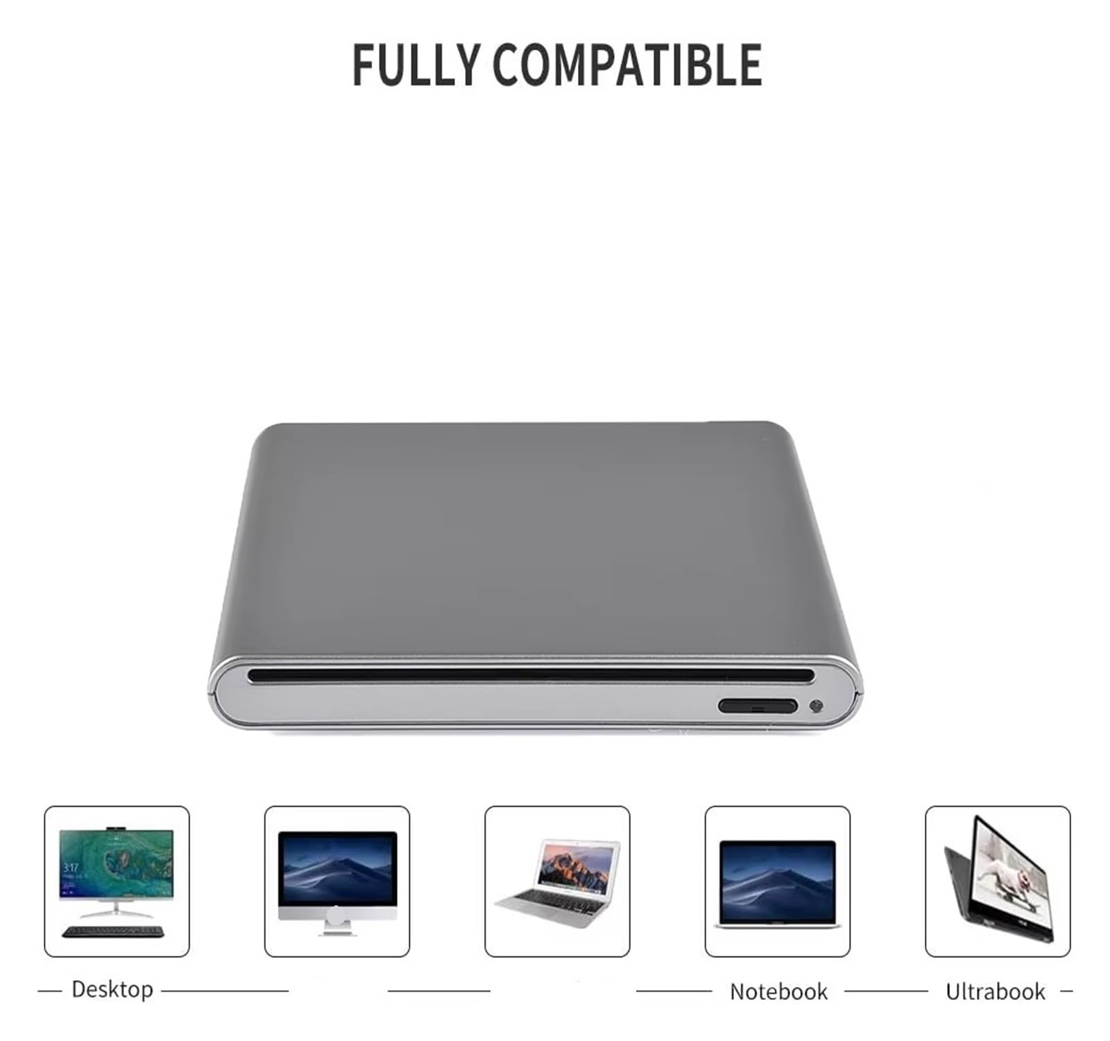 unità Ottica Esterna con aspirazione, masterizzatore USB for Laptop, Desktop, trasferimento Dati ad Alta velocità