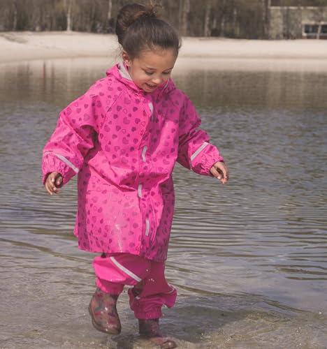 Playshoes Regen-Set Regenlatzhose, einfarbig, Herzen, 98 (2 Stück) Unisex Kinder, Einfarbige Herzen, 98 cm – Ansicht 4