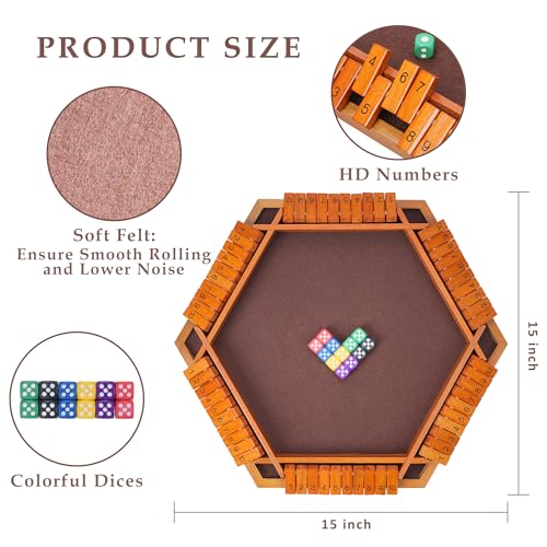 Juego Shut The Box de Mesa de Madera Vintage miniatura 3