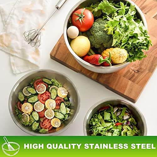 Mixing Bowls with Airtight Lids, Fungun 18 PCS Stainless Steel Colorful Nesting Mixing Bowls Set for Baking, Mixing, Serving & Nesting, Size, 7, 3.5, 2.5, 2, 1.5 qt, with Non-Slip Bottoms - Thumbnail 7