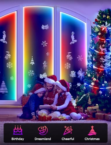 Prowemst Continuous Connection RGB 300LED Strip Lights, 50 FT Smart Color Changing LED Lights for Bedroom, Bluetooth APP Control, Music Sync for Gaming Room, Indoor