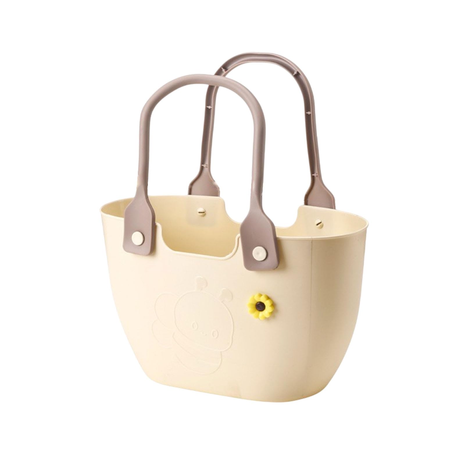 Caddy Organizer with Handle Plastic Shower Caddy for Cleaning Supplies Portable Storage Basket with Cute Little Bee Print