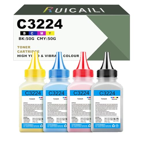 Recharge De Toner Universelle( 50g ) Poudre de Toner Compatible pour Lexmark C3224 C3226 C3210K0 C3210C0 C3210M0 C3210Y0 Toner pour C3224dw C3326dw C3426dw...