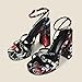 Abbleet Platform Heels for Women Strappy Block Chunky High Heels Open Toe Ankle Strap Sandals Fashion Lace Up Wedding Party Evening Prom Dance Dress Shoes(Floral,9.5)
