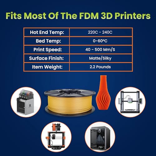 Image of 3D-Fuel Tough Pro PLA+ Filament for 3D Printing, Made in, Metallic Gold
