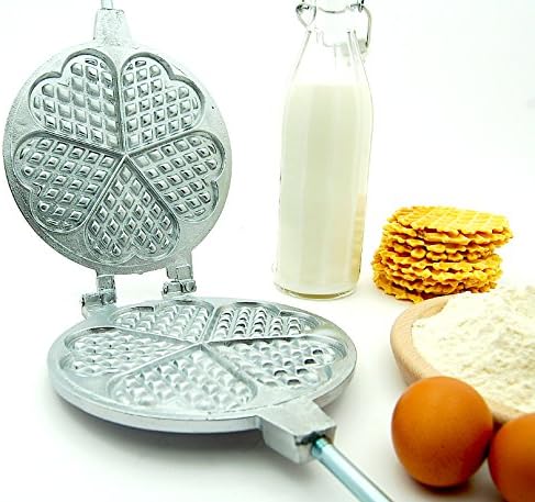 BISCOTTIERA MANUAL CREA 5 CIALDE WAFFEL FERRATELLE NEOLE PIZZELLE HEART THEME