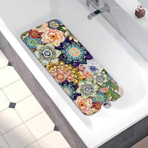 Aquoechd A30577 Bathtub Mat Non Slip, Bohemia Extra Long Bath Tub Mat Shower Floor Mat thumb #4