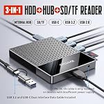 YOTUO Portable Docking Station External Hard Drive 1TB Storage, USB-C Huc + HDD 7-in-1, USB 3.0, SD/TF Card, HDD for Windows, Mac, Android, TV, Phone, Laptop, Desktop, PC (Black, 1TB)