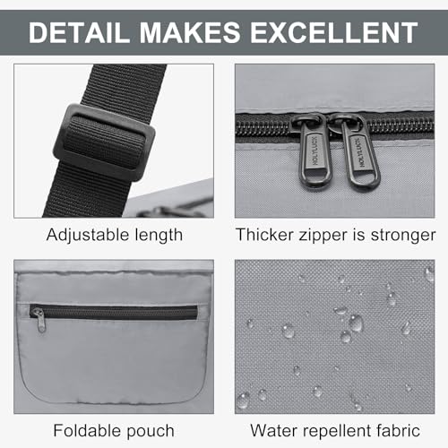Image of HOLYLUCK Foldable Travel Duffel Bag For Women & Men Luggage Great for Gym -Light grey