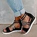 DZQQ Sandales Femmes Talon compensé Bout Ouvert Poisson Bouche Commerce extérieur Style Romain Sandales Chaussures Troupeau Fermeture éclair Grande Taille Chaussures Femmes