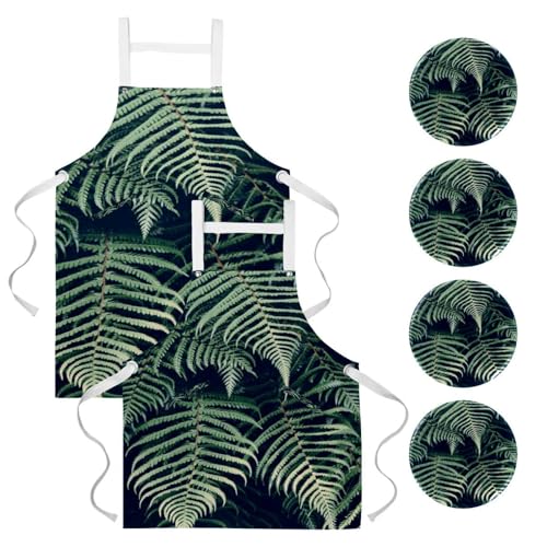 Tablier de serveuse vert forêt pour la pâtisserie et le bistrot