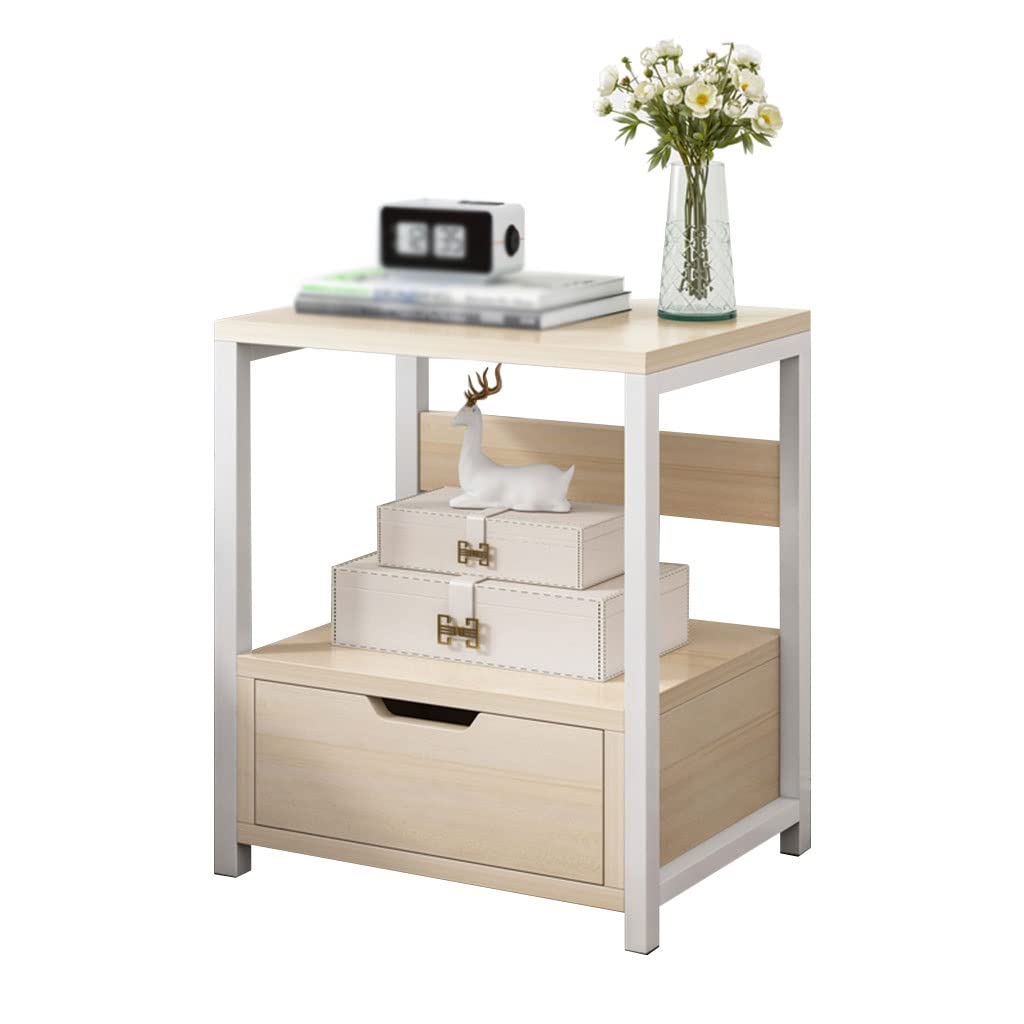 BHGFYXBS Bedside Cabinets Bedside Table Shelf Storage Cabinet Living Room Bedroom Bedside Storage Drawer Small Cabinet Bed Side Tables,A-1
