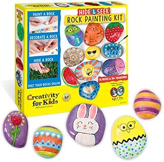Creativity for Kids Hide & Seek Rock Painting Kit - Arts & Crafts For Kids - Includes Rocks & Waterproof Paint