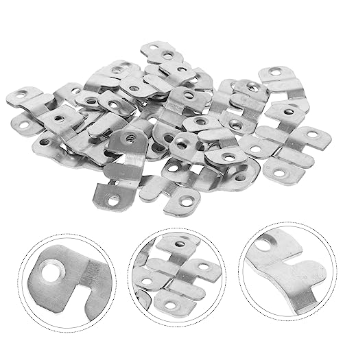 Image of Mikikit 16pairs Mirror Buckle Heavy Duty Wall Hooks Picture Hangers for Decorations French Cleat Hangers Stainless Steel Easy Installation