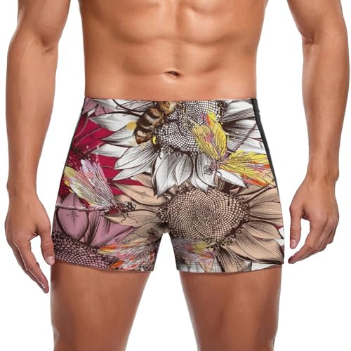 Maillot de bain homme short imprimé libellule idéal pour vos vacances à la mer