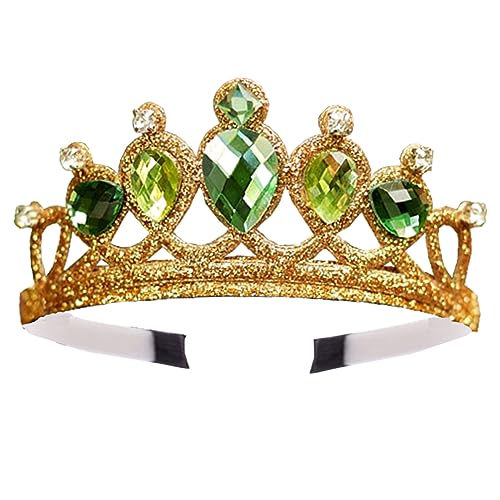 Accesorios de disfraz para niñas, accesorios de disfraz de princesa Tiana, corona de Tiana, Halloween, Navidad, recuerdos de fiesta para niños (corona)