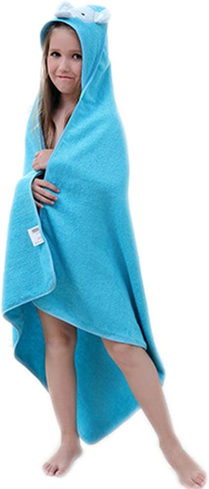 OKSakady Baby Soft Absorbent Bath Towel, Children Cute Cozy Bathrobe Hooded Style Cotton Blanket (Fit 0-6 Years Old) (Blue Elephant)