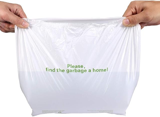 FMS 45Pcs (0.26£/one) Car Garbage Bag Disposable Auto Trash Bag 3L Capacity with a No Trace Sticky Strip Portable Convenient for Car, Office and Home (45 PCS)