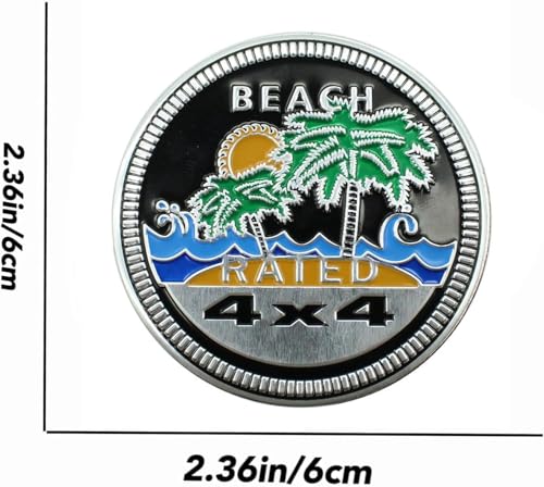 Image of 4 x 4 Metal Automotive Badge 3D Metal Emblems Round Emblem Decals Car Badge Decals Stickers Compatible with Jeep Wrangler Vehicles Trucks SUV (A)